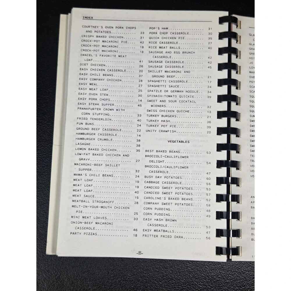 Unity Associate Reformed Presbyterian Church Cookbook Lancaster, SC 1991 Spiral